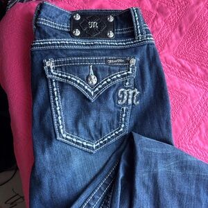 Miss Me Women's Easy Straight Leg Jeans - Classic Blue 31 x 35